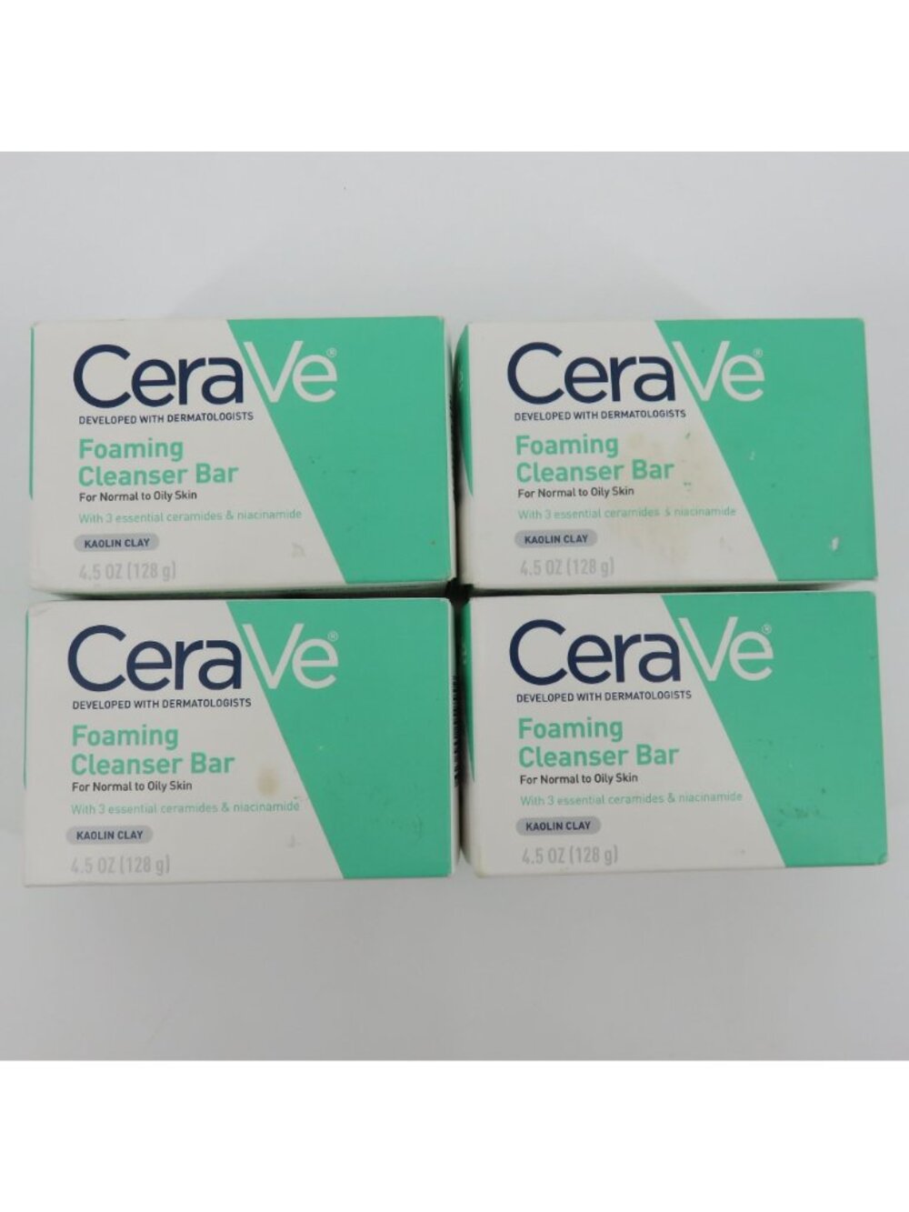 Cerave 4 Pack Foaming Cleanser Bar Normal to Oily Skin 4.5 Oz Kaolin Clay NEW - Picture 10 of 10